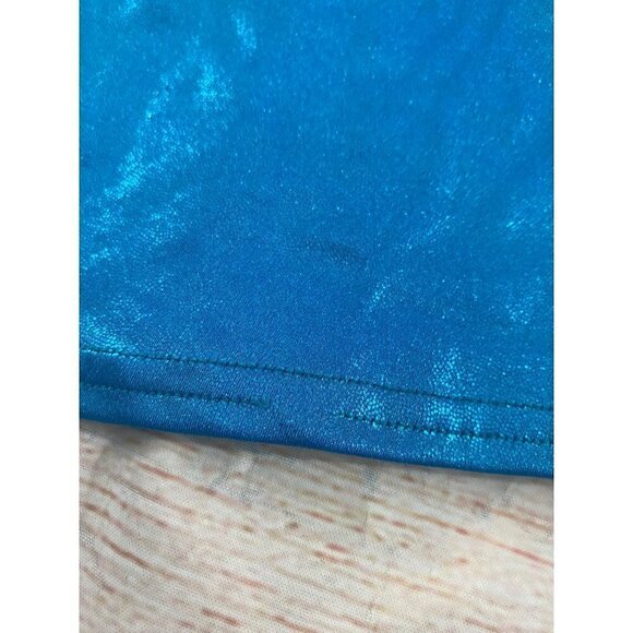 Cheerleader Danz Team Blue Shimmer Asymmentrical Cheer leading Top - Small - Picture 5 of 12